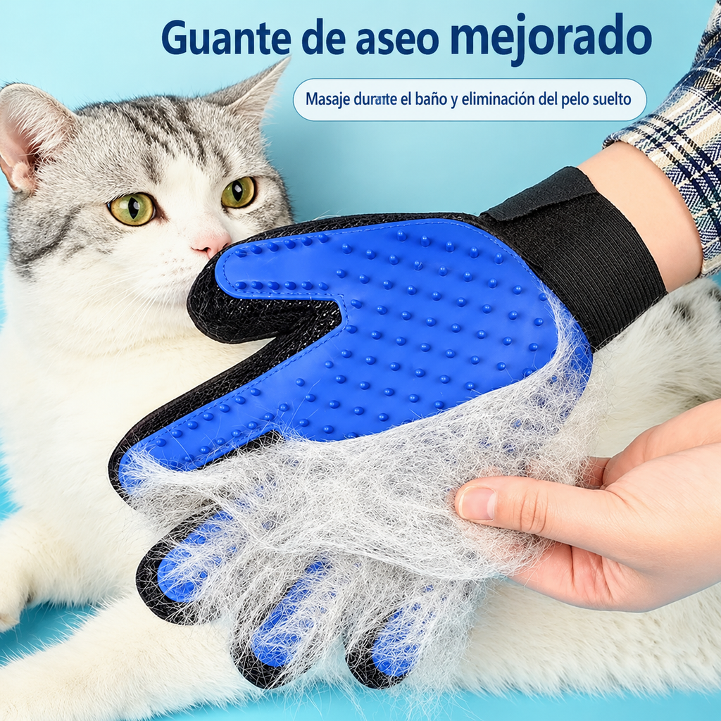 Essenza Pet — Guantes de Silicona para Cepillar y Bañar Mascotas | Eliminación de Pelo