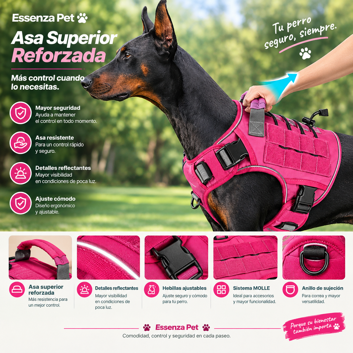 Essenza ActiveFit — Arnés Ajustable para Perros | Control, Seguridad y Confort