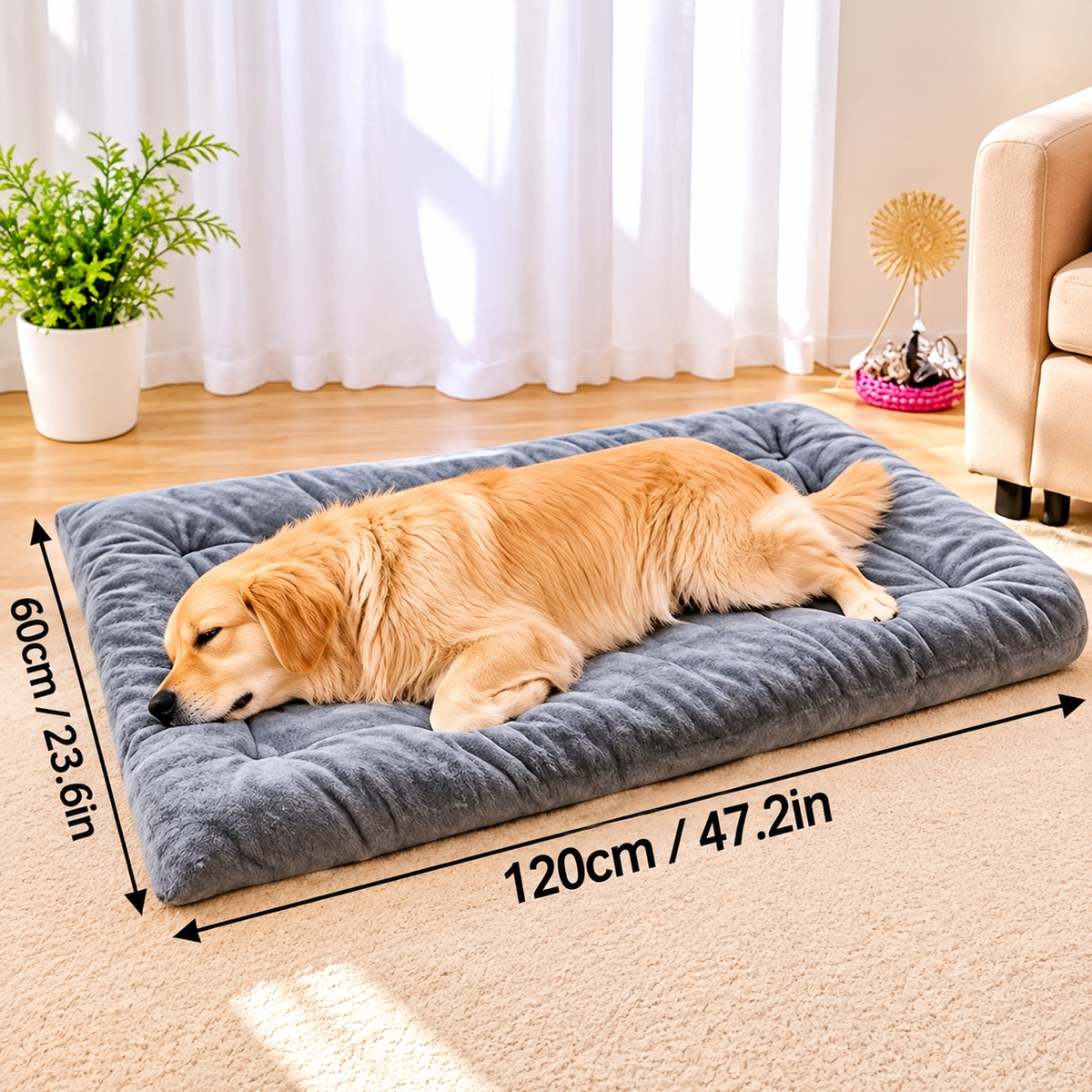 Essenza CozyBed Plus — Cama Acolchada y Suave para Perros y Gatos