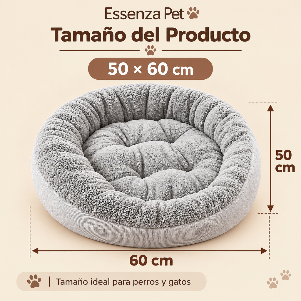 Essenza CozyNest — Cama Suave y Acolchada para Perros y Gatos | Confort y Descanso