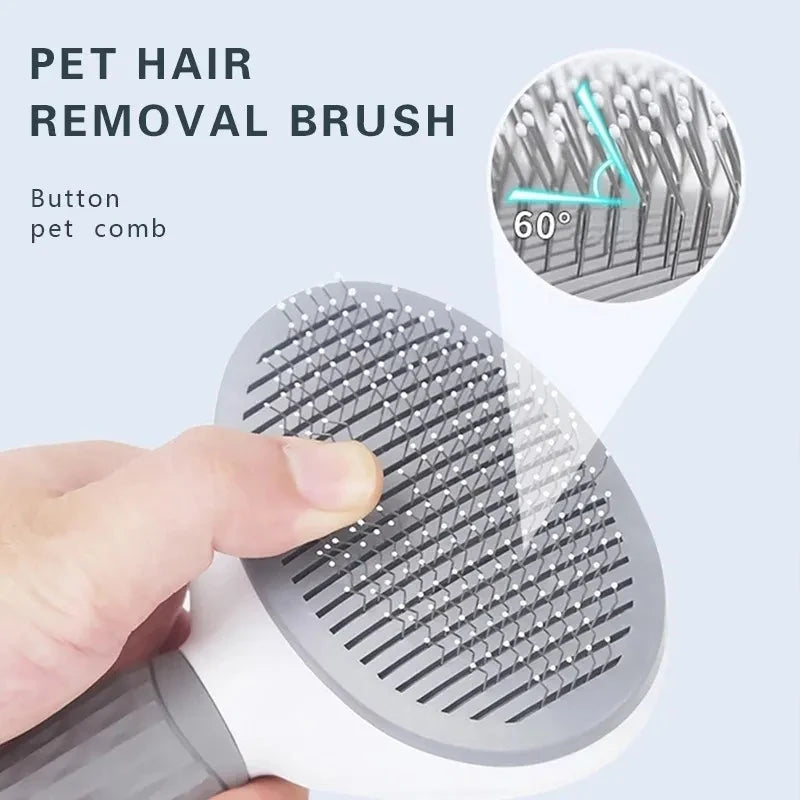 Essenza Pet SoftBrush — Cepillo Autolimpiante para Perros y Gatos, Removedor de Pelo y Herramienta de Aseo