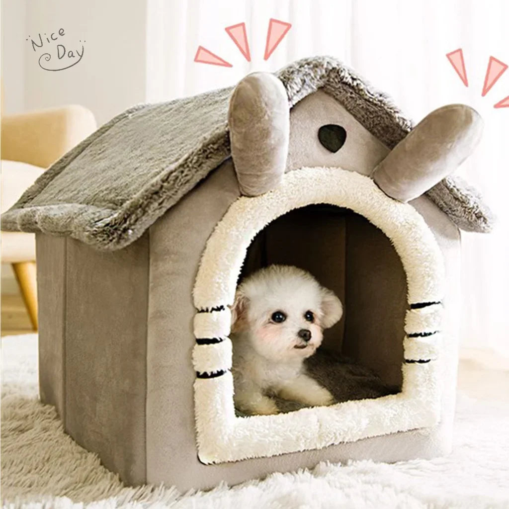 Essenza Pet CozyNest — Casita Cama Suave y Cálida para Mascotas