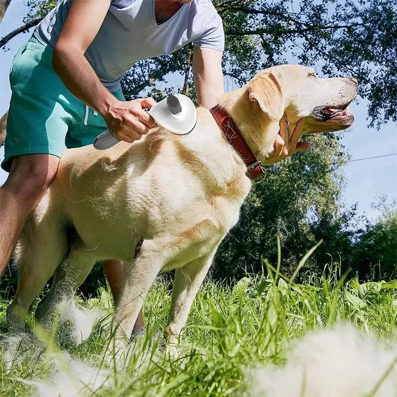 Essenza Pet SoftBrush — Cepillo Autolimpiante para Perros y Gatos, Removedor de Pelo y Herramienta de Aseo