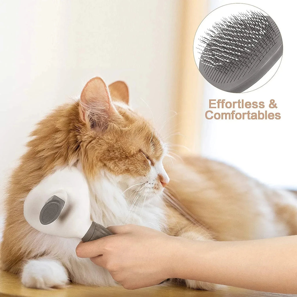 Essenza Pet SoftBrush — Cepillo Autolimpiante para Perros y Gatos, Removedor de Pelo y Herramienta de Aseo