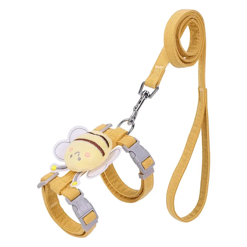 Essenza Pet BeeJoy — Arnés Ajustable para Perros y Gatos | Diseño de Abejita, Doble Capa y Correa Incluida