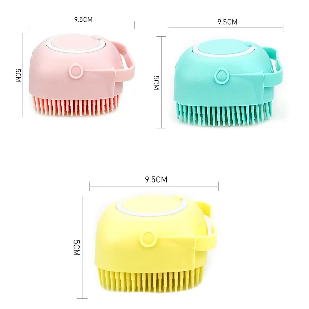 Essenza Pet — Cepillo de Silicona para Baño de Mascotas con Dispensador de Champú | 80 ml