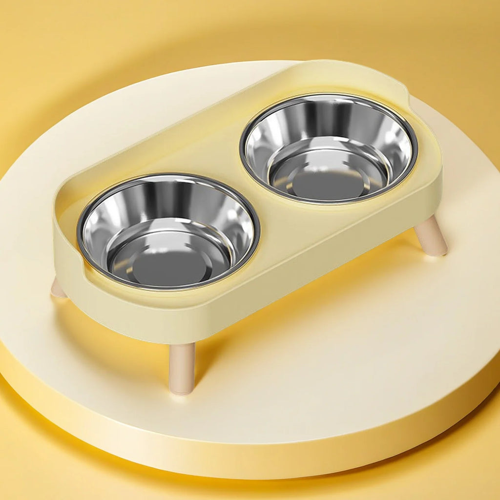 Essenza Pet DuoComfort — Comedero Elevado Multicolor con Dos Cuencos de Acero Inoxidable y Soporte para el Cuello