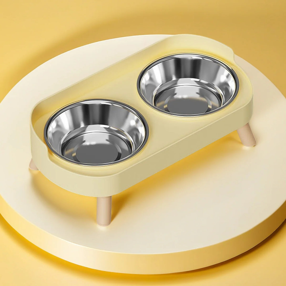 Essenza Pet DuoComfort — Comedero Elevado Multicolor con Dos Cuencos de Acero Inoxidable y Soporte para el Cuello