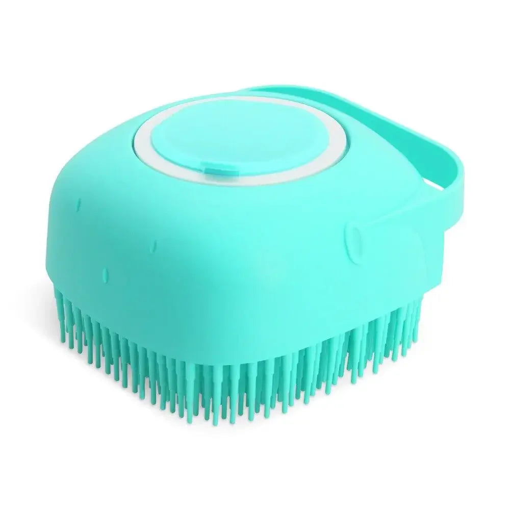 Essenza Pet — Cepillo de Silicona para Baño de Mascotas con Dispensador de Champú | 80 ml