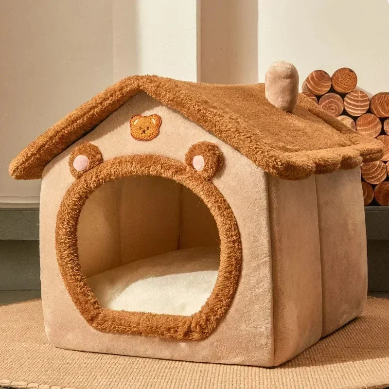 Essenza Pet CozyNest — Casita Cama Suave y Cálida para Mascotas