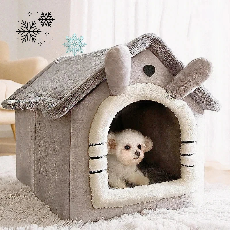 Essenza Pet CozyNest — Casita Cama Suave y Cálida para Mascotas