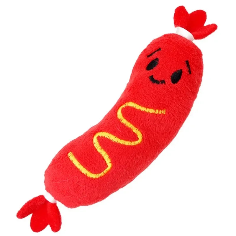 Essenza Pet SnackBite — Juguete Mordedor para Perros | Peluche con Sonido, Textura Divertida y Diseño de Perrito Caliente