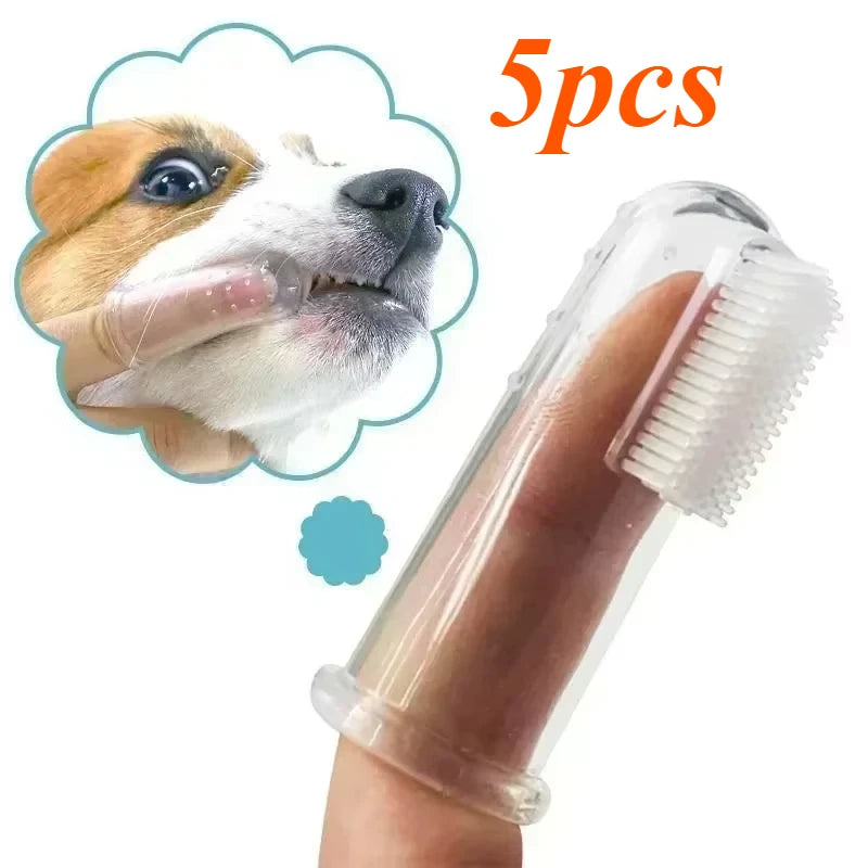 Essenza Pet — Cepillos Dentales de Silicona para Mascotas | Pack de 5 Unidades