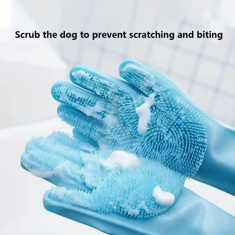 Essenza Pet BathGlove — Guante de Silicona para Bañar, Limpiar y Eliminar el Pelo de Perros y Gatos