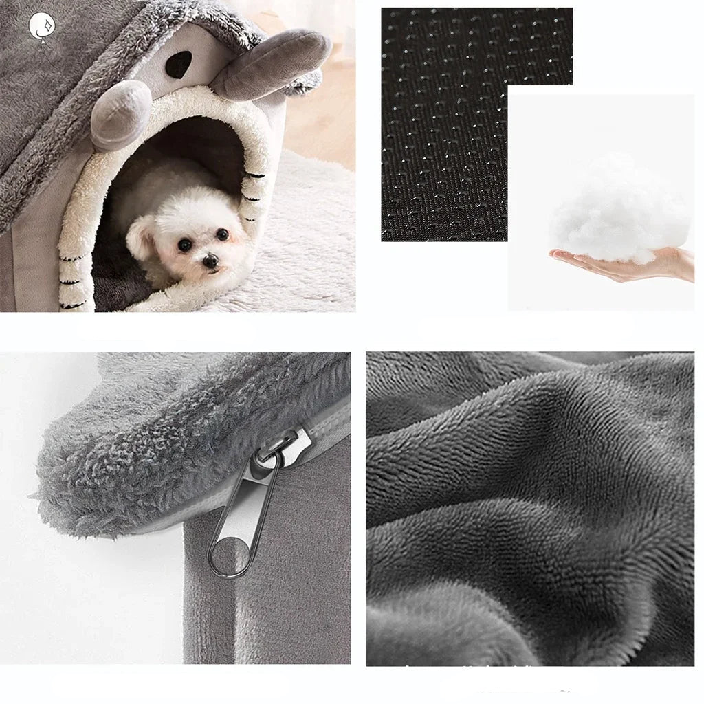 Essenza Pet CozyNest — Casita Cama Suave y Cálida para Mascotas