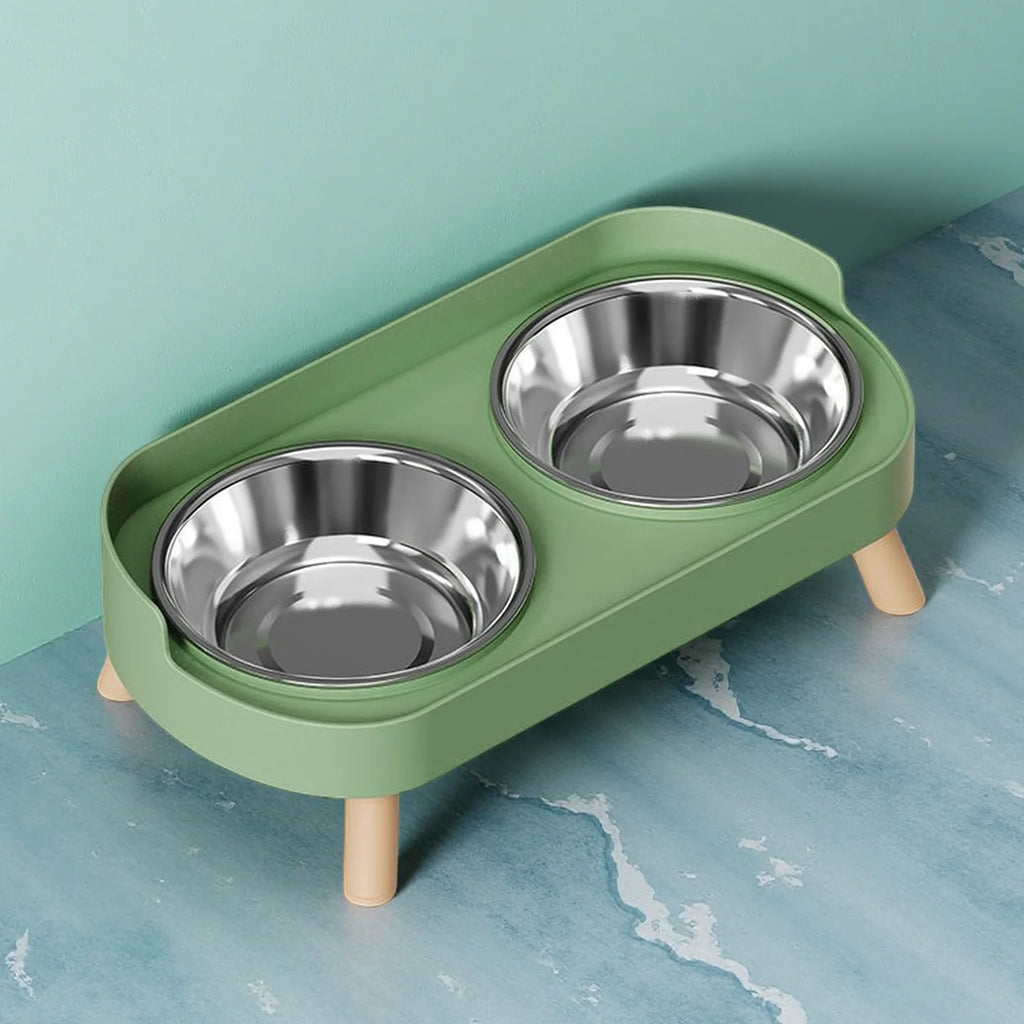 Essenza Pet DuoComfort — Comedero Elevado Multicolor con Dos Cuencos de Acero Inoxidable y Soporte para el Cuello