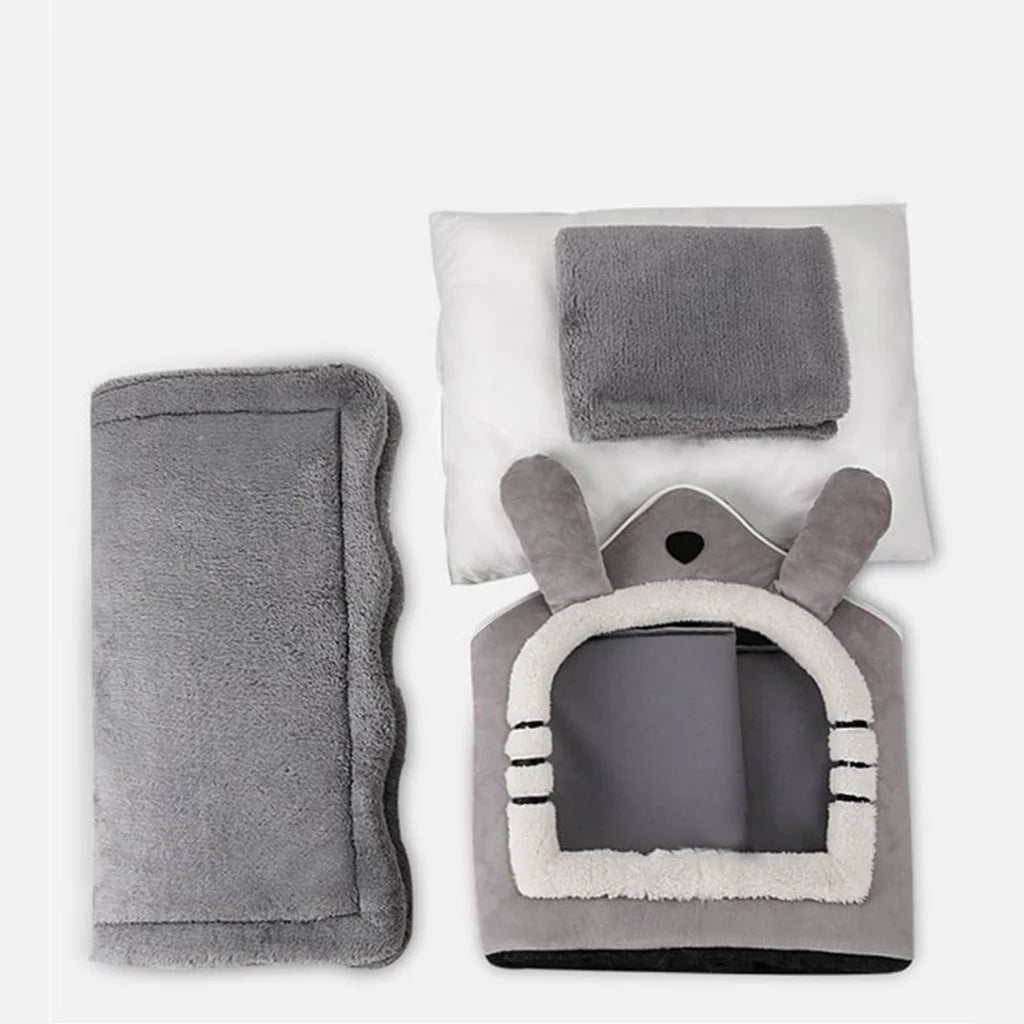 Essenza Pet CozyNest — Casita Cama Suave y Cálida para Mascotas
