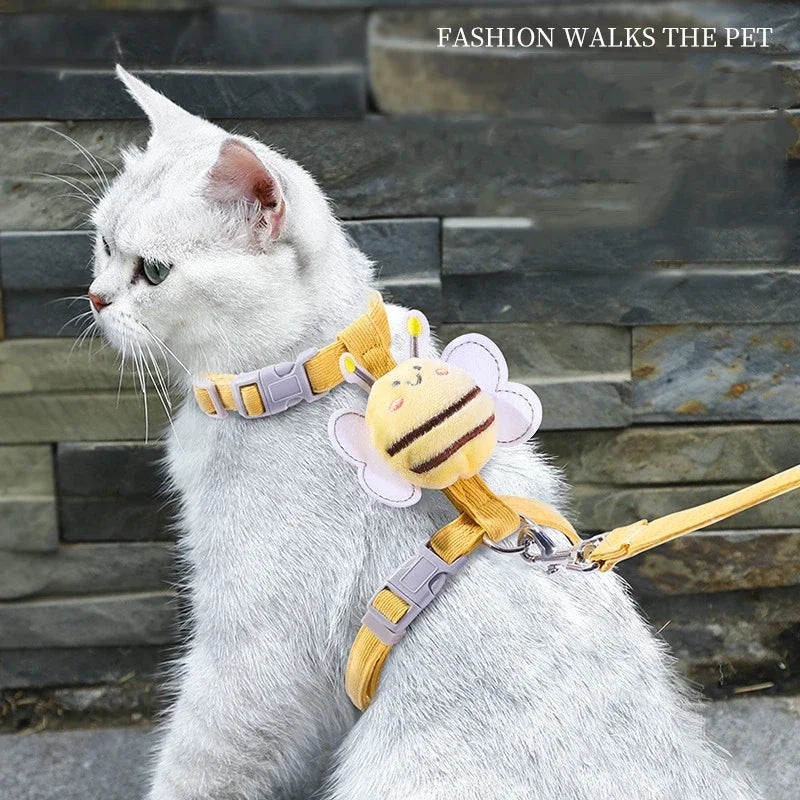Essenza Pet BeeJoy — Arnés Ajustable para Perros y Gatos | Diseño de Abejita, Doble Capa y Correa Incluida