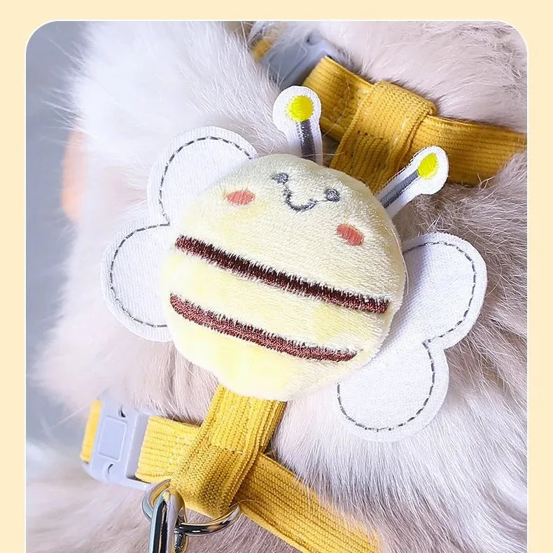 Essenza Pet BeeJoy — Arnés Ajustable para Perros y Gatos | Diseño de Abejita, Doble Capa y Correa Incluida