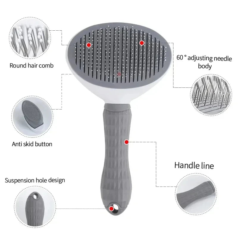 Essenza Pet SoftBrush — Cepillo Autolimpiante para Perros y Gatos, Removedor de Pelo y Herramienta de Aseo