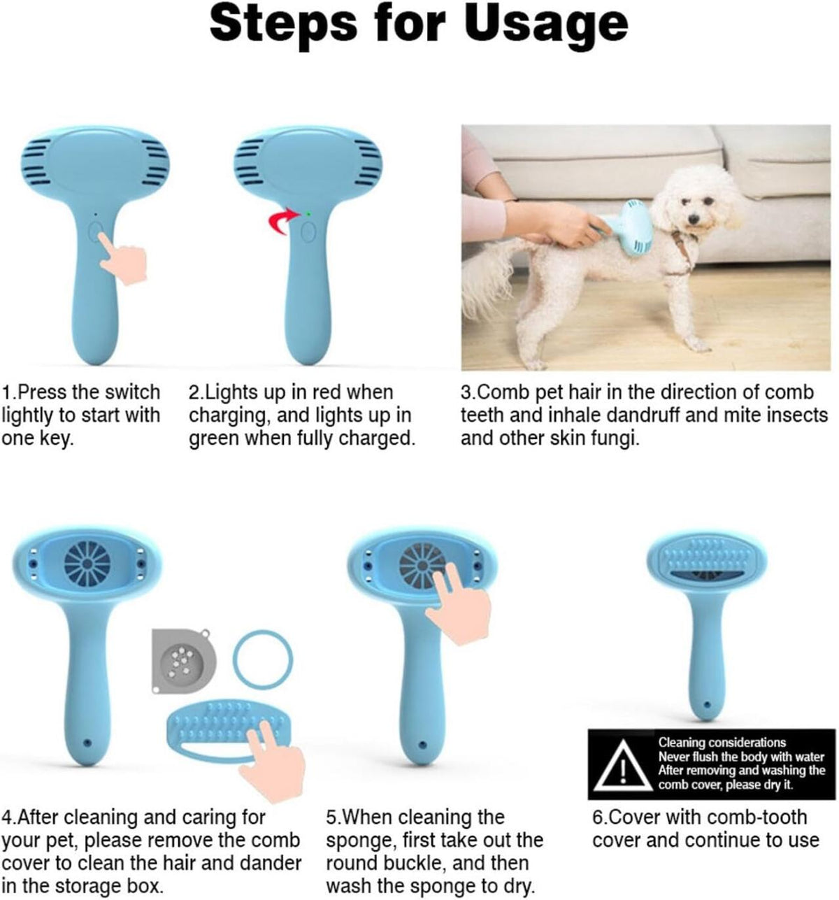 Essenza FurSmooth — Cepillo Eléctrico Quitapelos para Mascotas